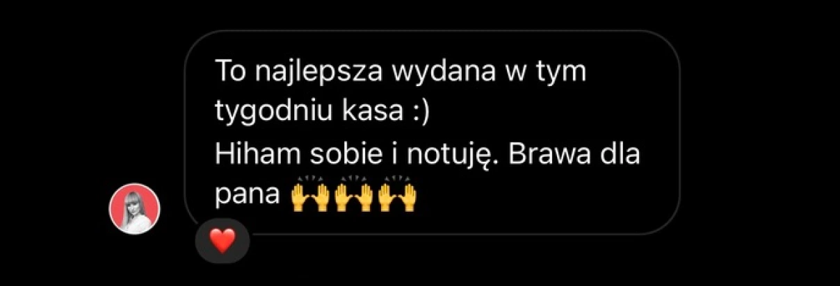 Cytat "To najlepsza wydana w tym tygodniu kasa (...) brawa dla pana."