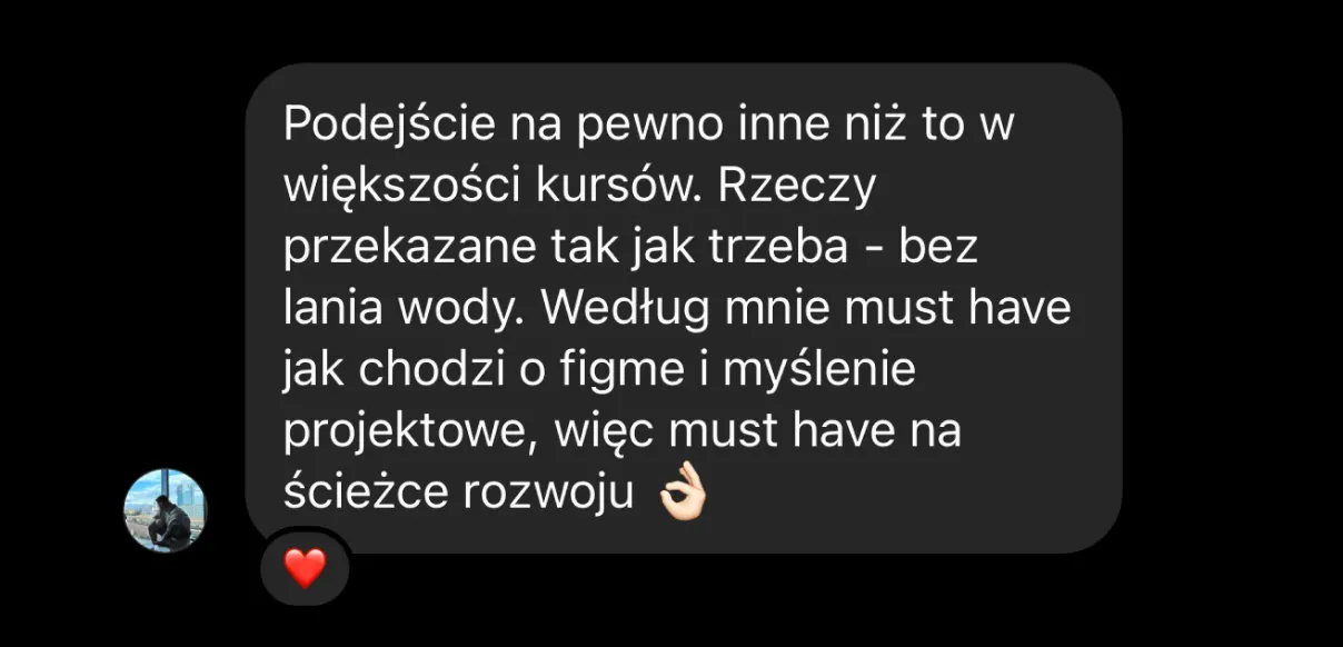 Cytat "Podejście na pewno inne niż to w większości kursów. Rzeczy przekazane tak jak trzeba, bez lania wody"