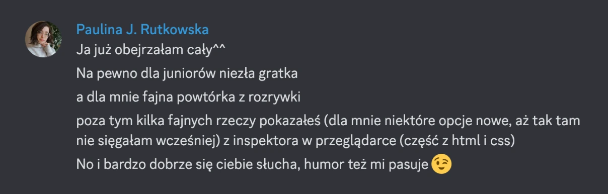 Cytat "Na pewno dla juniorów niezła gratka, a dla mnie fajna powtórka z rozrywki, poza tym kilka fajnych rzeczy pokazałeś, no i bardzo dobrze się ciebie słucha"